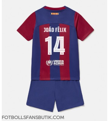 Barcelona Joao Felix #14 Replika Hemmatröja Barn 2023-24 Kortärmad (+ Korta byxor)